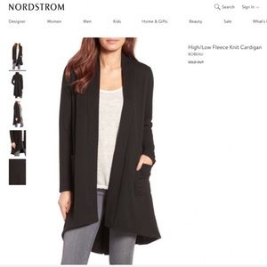 Bobeau Fleece High-Low Cardigan